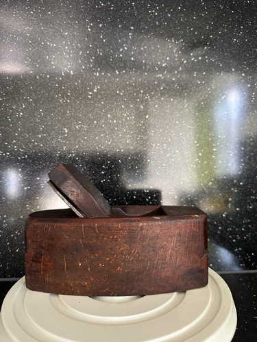 Antique wooden coffin plane - coffin,