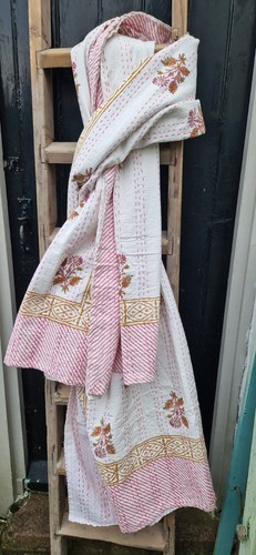 Indian pink flow - pink, cotton