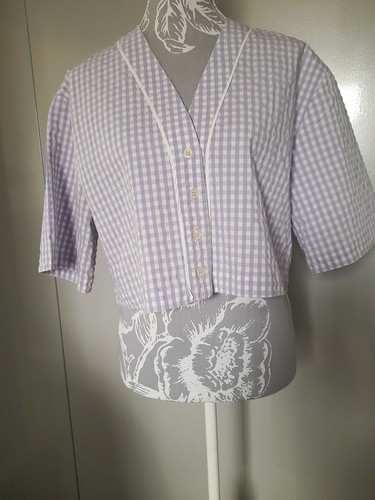 Zara purple white gingham - purple,