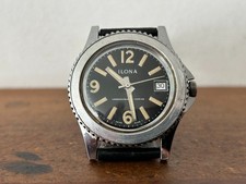 VINTAGE ILONA DIVERS STYLE MANUAL WIND WATCH  - GOOD WORKING ORDER