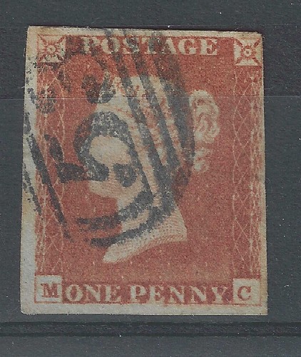 1841 penny red - red, imperf