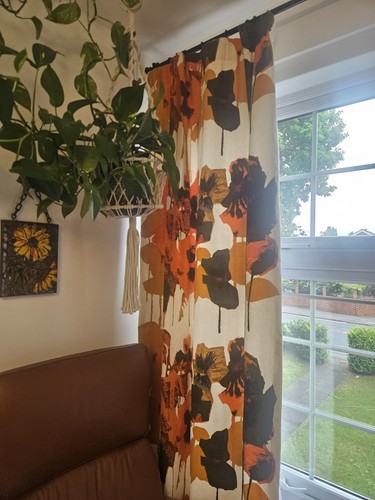 Retro 1960 pair curtains - retro,