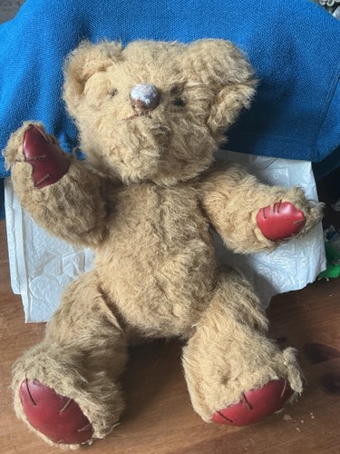 Old vintage teddy bear joined - vintage,