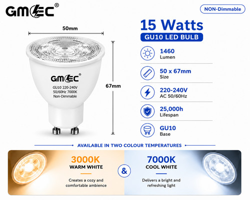 Gu10 led 12w 15w warm - 12w,