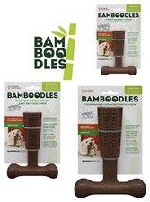 Bamboodles T Bone Dog Puppy Chew stick bone Nylon Beef Small Medium or Large
