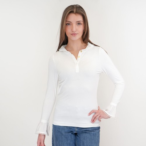 Joules kate womens white frill - white,