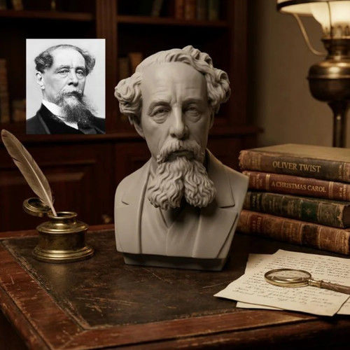 Charles dickens bust statue - bust,