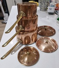 Set of 3 Vintage French Copper
