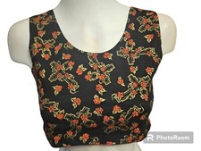 Phaze Clothing Goth Emo Punk Floral Cross Alternative Crop Top