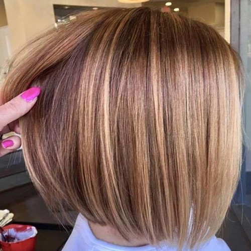 Short dark brown bob - short,