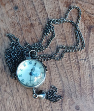 Steam Punk orb Pendant Watch  Bubble Chain Fully Working