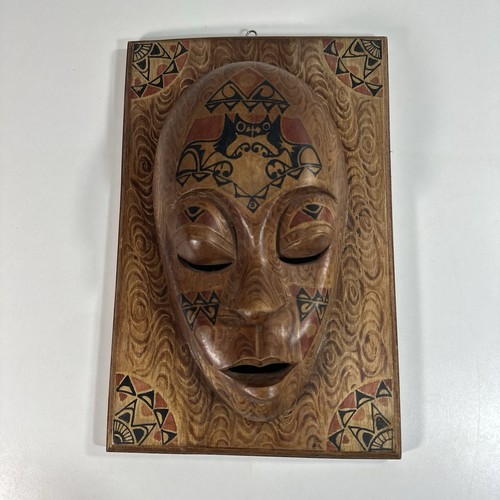 Indonesian wooden wall mask - wooden,
