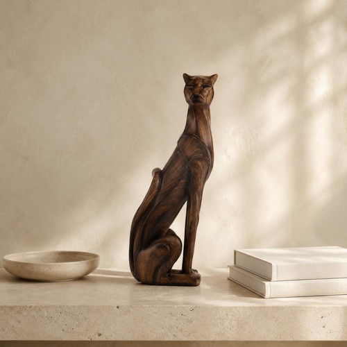 Wood grain dog figurine - grain,