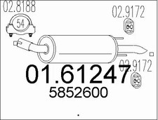 REAR MUFFLER FITS: OPEL