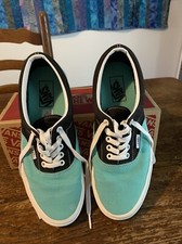 Vans U.K. Size 7 In Turquoise & Black Worn For A Weekend With Box