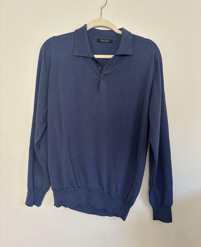 Luca nobili mens blue merino - blue,