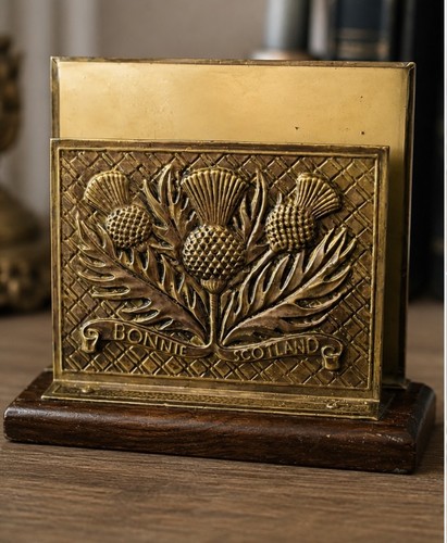 Vintage brass letter rack - vintage,