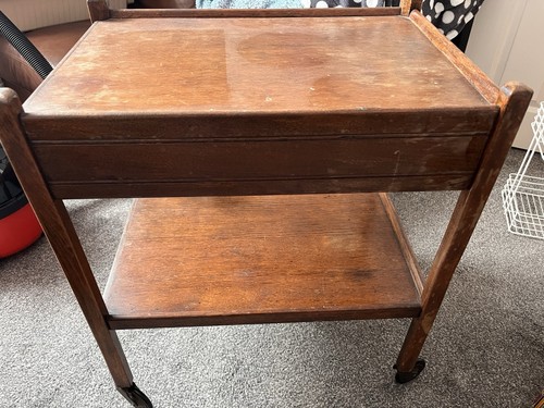 Wooden tea serving trolley - wooden, 2
