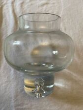 vintage mid century Glass Bubble Stem Candle Lamp Holder . 1950s Retro Ex/con