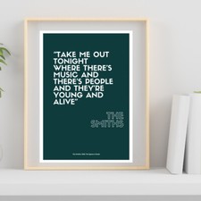 THE SMITHS | There Is A Light That Never Goes Out | Lyrics |A4 Print | Wall Art|