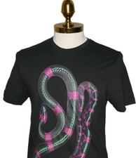 Milk Snake T Shirt Black Small Eyes Wide Open £85 new 