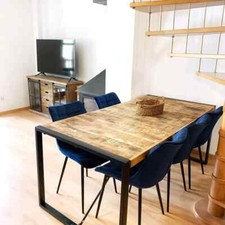 Dining Table 180x90 cm Solid Mango Wood Industrial Style kitchen itzcominghome