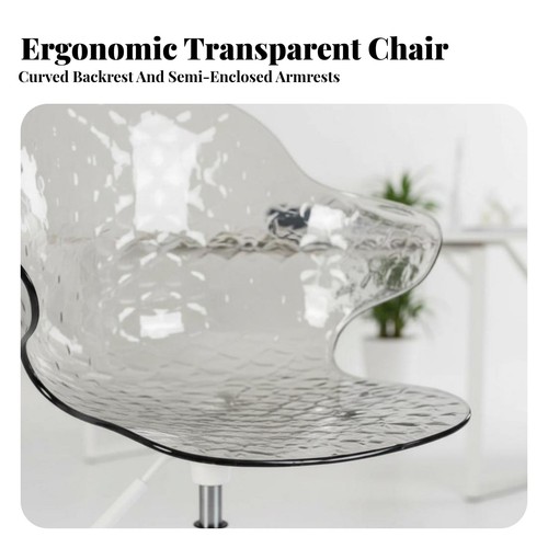 Clear armless caster chair - armless,