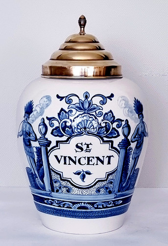 Delft tobacco jar brass - delft,