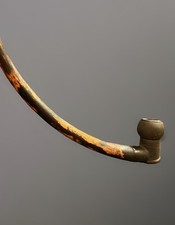 Antique Carved Ebony & Hardwood Pipe