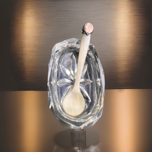 Vintage silver and horn - vintage, salt
