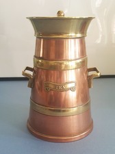 a010 A Polished  Copper And Brass Bound Milk Churn Tea Caddy