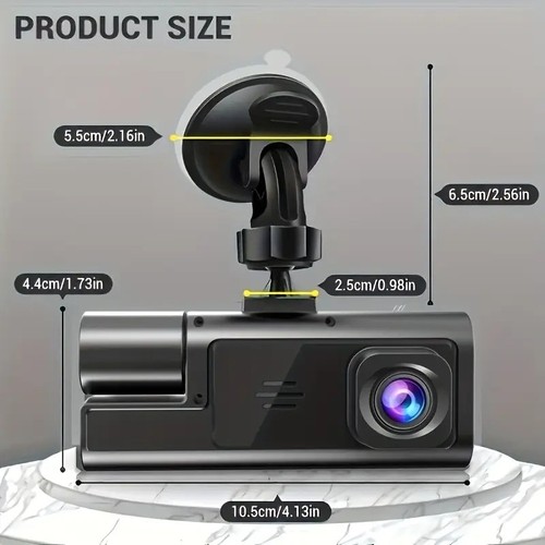 1080p dual lens car - dash, cam