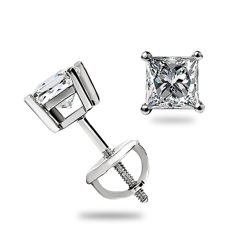 Princess cut moissanite - .40,