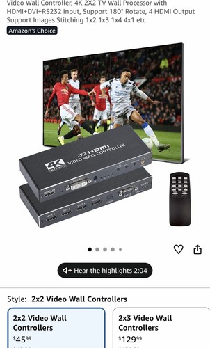 2x2 hdmi video wall controller - hdmi,
