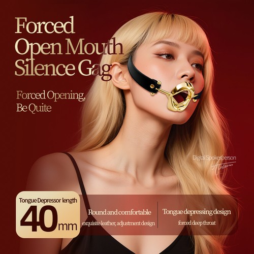 Metal gold lips - gold, tongue