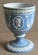 Wedgwood TRI COLOURED BLUE Jasperware DICED WARE Royal GOBLET LIMITED EDITION
