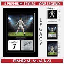 Cristiano Ronaldo Signed Poster Print A5, A4, A3, A2 Framed Football Fan Gift