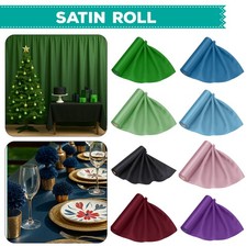 Satin Fabric Dress Craft soft Plain Luxury Wedding Material Roll 29cm Wide