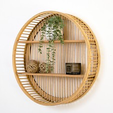 Bamboo Round Wall Shelf Large