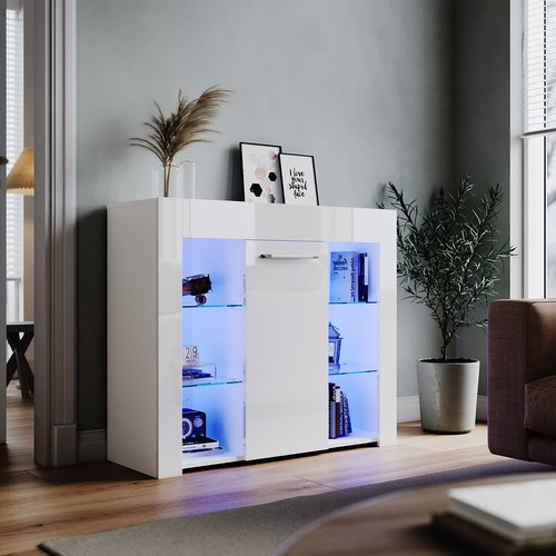 High gloss white black - rgb, led