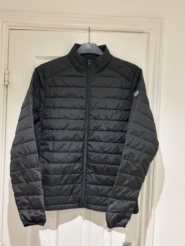 Black quilted puffa - black,