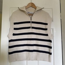 Zara Ivory & Navy Striped