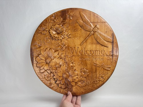 Dragonfly flowers 3d wood - dragonfly,