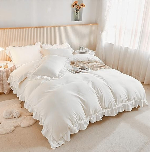 White ruffle duvet cover - ruffle,