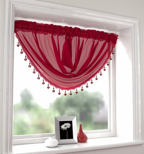 Millie beaded sheer voile swag - millie,
