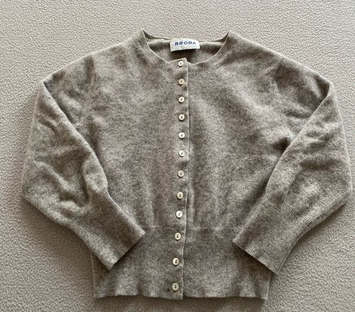 Brora crop cardigan - brora, grey