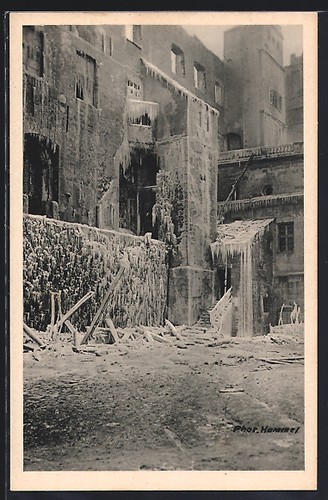 Postcard stuttgart fire - of, stuttgart,