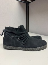 UGG Women's Rianne Moccasin Boot Black Suede Size 7 New