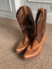 Loblan hand made cowboy boots size 9.5 (44) in brown leather Good condition