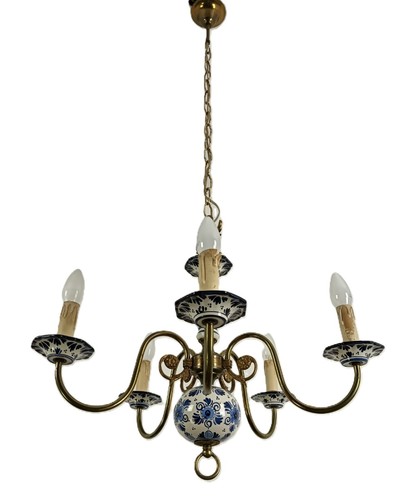 Delft chandelier blue white - , 5